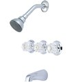 Olympia Three Handle Tub/Shower Set in Chrome P-3240